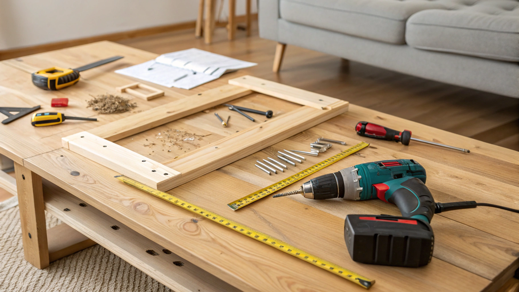 DIY wooden coffee table